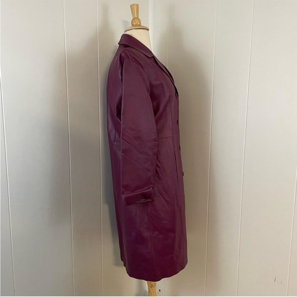 90s Chadwicks Purple Leather Jacket Women's XL Vintage Long Sleeve Classic Glam - Picture 7 of 11